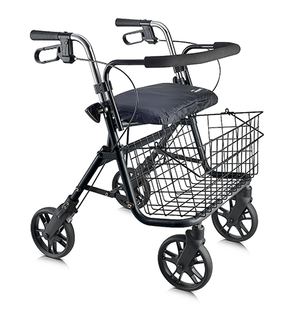 Evolution Series 4 Wheeled Rolling Walker Rollator with Large Front Basket Blowout - Senior.com Rollators